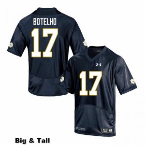 Notre Dame Fighting Irish Men's Jordan Botelho #17 Navy Under Armour Authentic Stitched Big & Tall College NCAA Football Jersey GKW3099SF